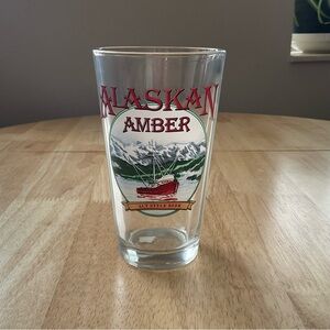 Alaskan Amber Craft Beer Tall Pint Glass Beer 16 oz  Juneau Alaska Man cave bar